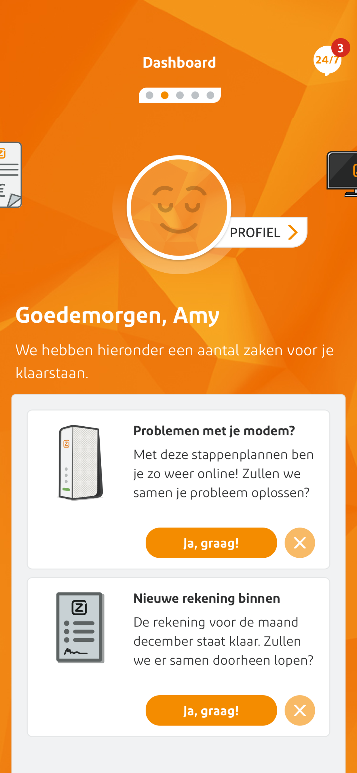 Easy interactions to switch through your Ziggo products Easy interactions to switch through your Ziggo products